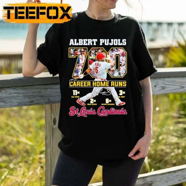 Cardinals Albert Pujols 700 Career Home Runs Signature T Shirt