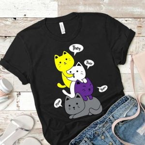Enby Pride Kittens Nonbinary Christmas LGBT T Shirt