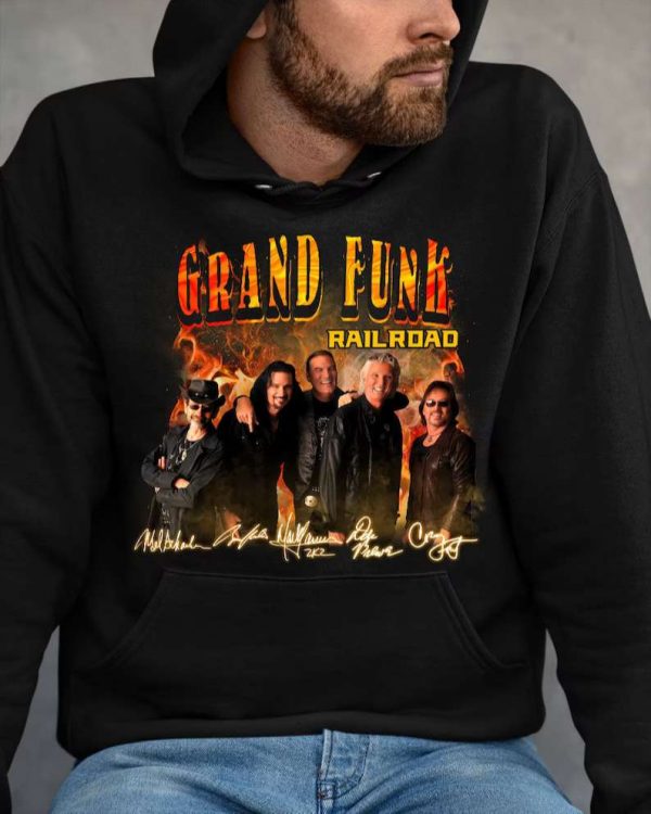 Grand Funk Railroad Rock Band Signatures T Shirt For Men And Women