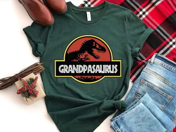 Grandpa Saurus Grandpa Dinosaur Custom Family Unisex T Shirt