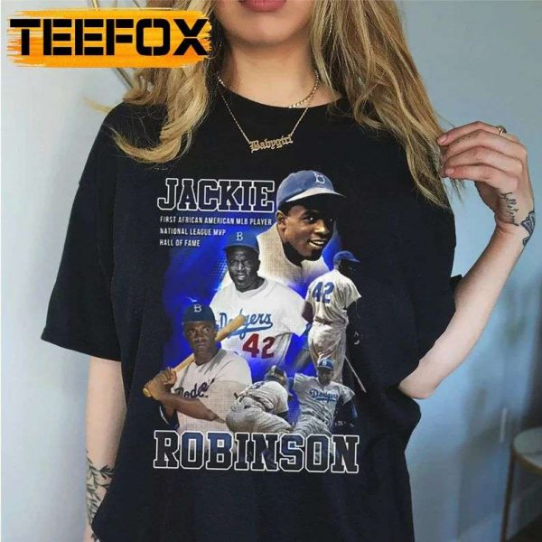 Jackie Robinson 42 Brooklyn Dodgers Retro Style T Shirt