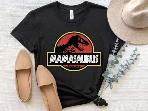 Mama Saurus Mama Dinosaur Custom Family Unisex T Shirt