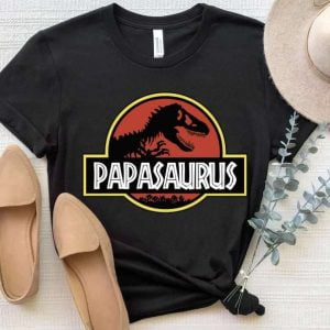 Papa Saurus Papa Dinosaur Custom Family Unisex T Shirt