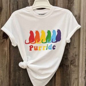 Pride Cat Rainbow Kitty Purride LGBT T Shirt