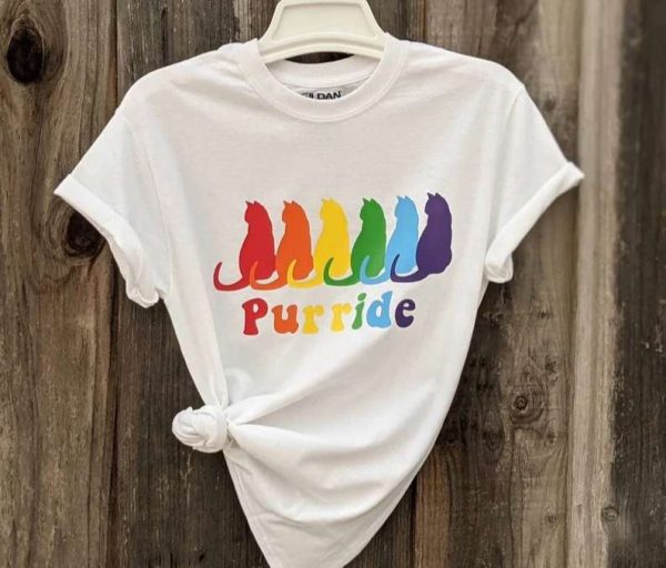 Pride Cat Rainbow Kitty Purride LGBT T Shirt