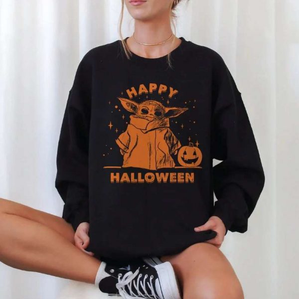 Star Wars Baby Yoda Pumpkin Happy Halloween Unisex T Shirt