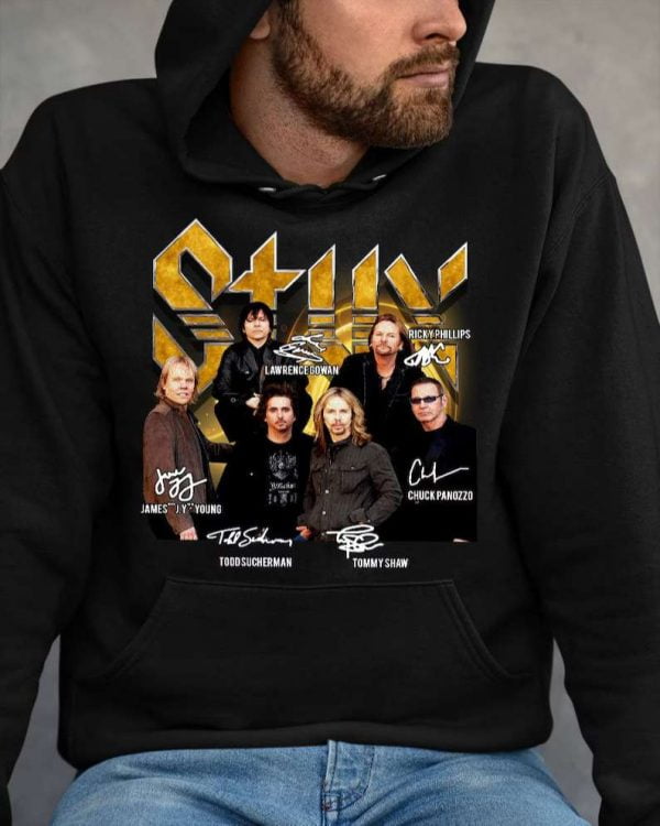 Styx Rock Band Signatures T Shirt For Men And Women