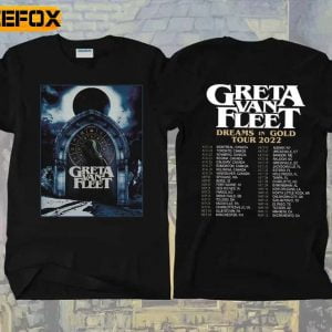 Greta Van Fleet Dreams In Gold Tour 2022 Music Rock Band Concert T Shirt