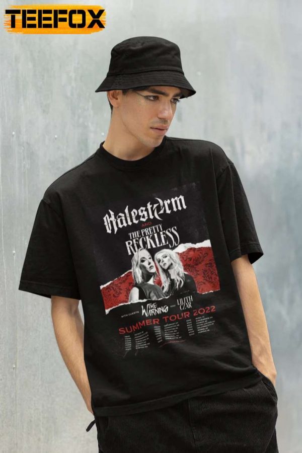 Halestorm and The Pretty Reckless 2022 US Summer Tour Rock Band T Shirt