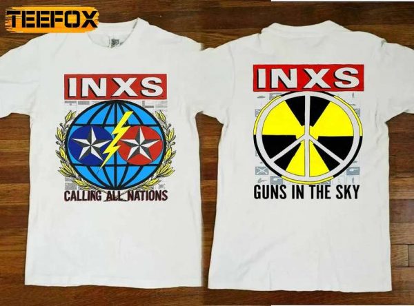 INXS Calling All Nations Tour Gun In The Sky Vintage 1980 T Shirt