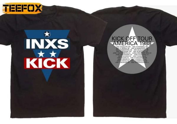 INXS Kick Off America Tour 1988 Star Band Rock Concert T Shirt