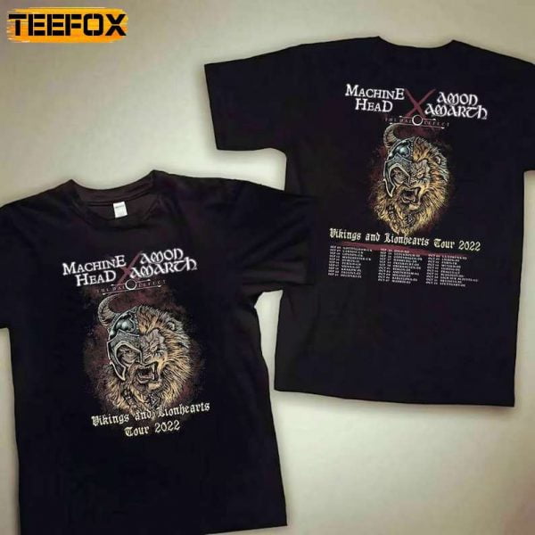 Machine Head n Amon Amarth Vikings and Lionhearts Tour 2022 T Shirt