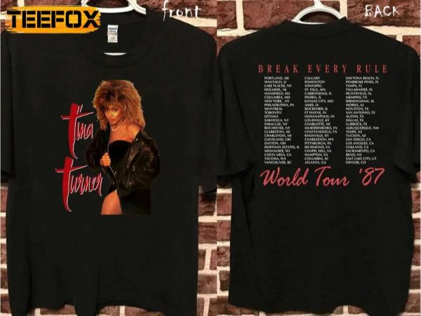 Tina Turner Break Every Rule World Tour Vintage 1987 T Shirt