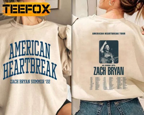 Zach Bryan American Heartbreak Tour Concert T Shirt