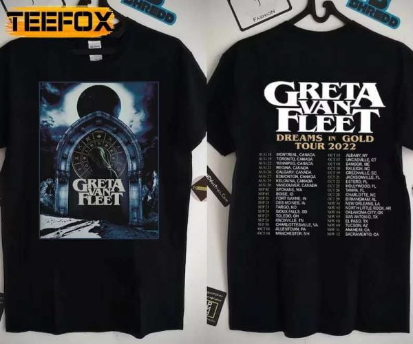 Greta Van Fleet Dreams In Gold Tour 2022 New Design T Shirt