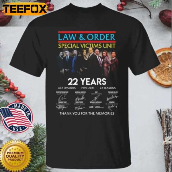 Law Order Special Victims Unit 22 Years Signatures T Shirt