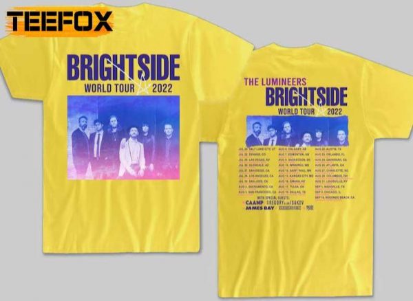 The Lumineers Brightside World Tour 2022 Rock Band T Shirt