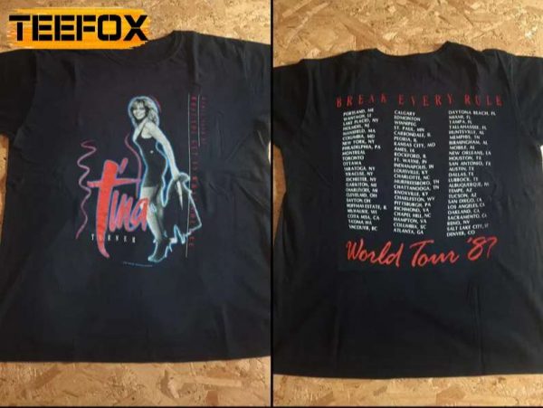 Tina Turner Concert 1987 Break Every Rule World Tour T Shirt