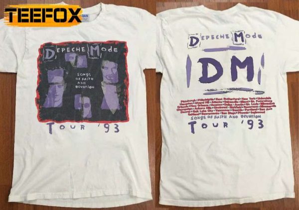 Depeche Mode Songs Of Faith And Devotion 1993 Tour Concert T Shirt