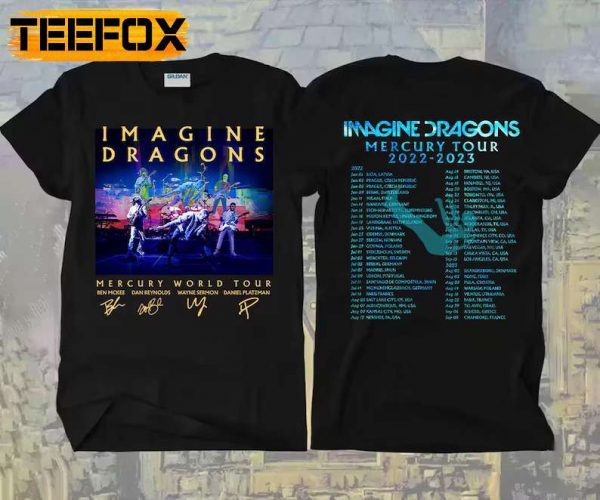 Imagine Dragons Mercury Tour 2022 2023 T Shirt Rock Band