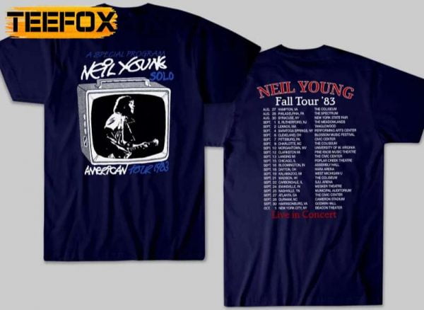 Neil Young Fall Tour 83 Live In Concert T Shirt