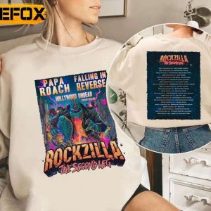 Rockzilla The Second Leg Papa Roach Falling In Reverse Tour 2023 Concert T Shirt