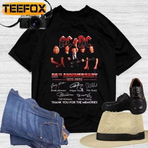 ACDC 50th Anniversary 1973 2023 Signatures Band Member T Shirt