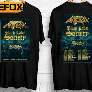 Anthrax and Black Label Society Tour 2023 40th Anniversary T Shirt