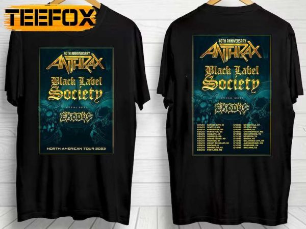 Anthrax and Black Label Society Tour 2023 40th Anniversary T Shirt