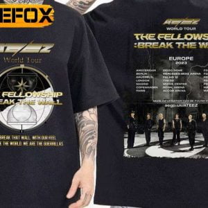 Ateez The Fellowship Break the Wall Europe 2023 Tour T Shirt