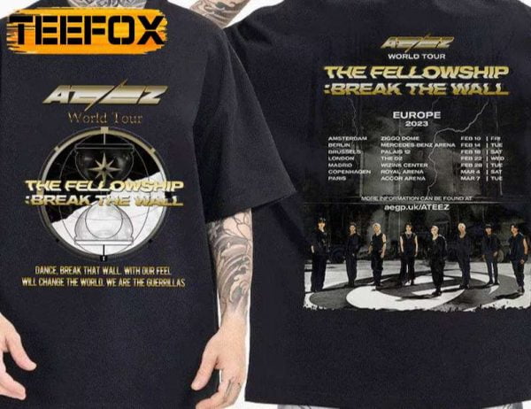 Ateez The Fellowship Break the Wall Europe 2023 Tour T Shirt