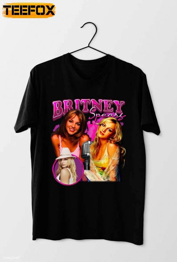 Britney Spears Music Pop Singer Retro Black T Shirt