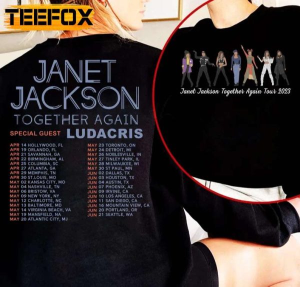 Janet Jackson Together Again Tour 2023 Concert T Shirt