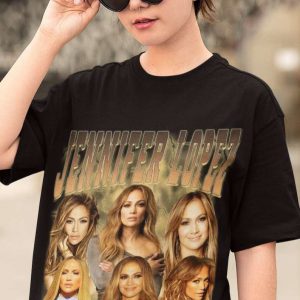 Jennifer Lopez Actress Retro Black T Shirt