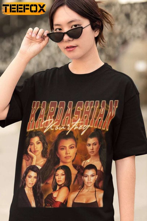 Kourtney Kardashian Retro Vintage Black T Shirt