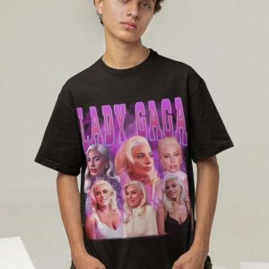 Lady Gaga Music Retro Vintage Black T Shirt