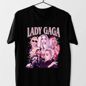 Lady Gagas Singer Pop Music Vintage Black T Shirt