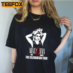 Madonna The Celebration Tour 2023 Concert Music Black T Shirt