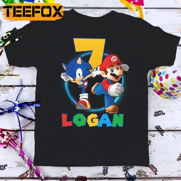 Mario And Sonic The Hedgehog Birthday T Shirt Custom Personalized