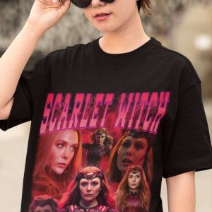 Scarlet Witch Elizabeth Olsen Actress Black T Shirt