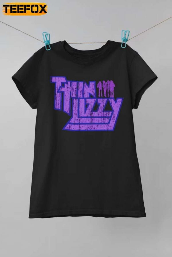 Thin Lizzy Band Retro Vintage Black T Shirt