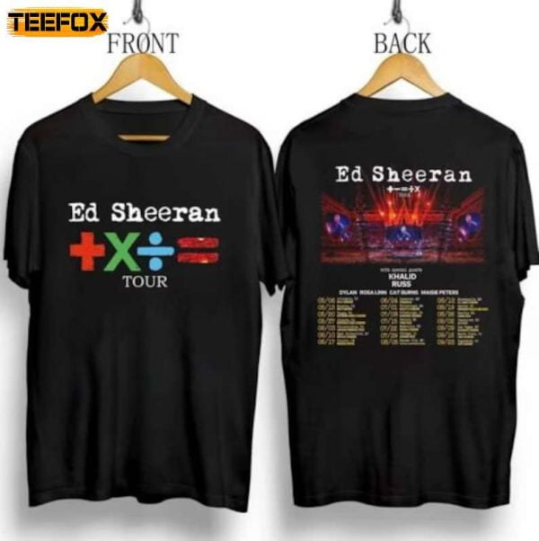 Ed Sheeran Mathematics Tour 2023 Double Sides T Shirt