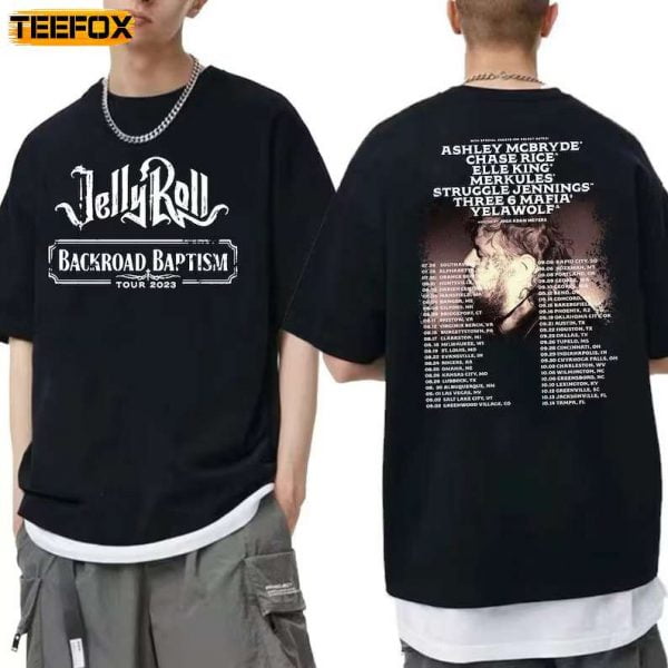 Jelly Roll Backroad Baptism 2023 Tour T Shirt