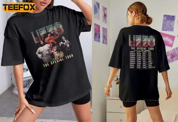 Lizzo The Special Tour 2023 Double Side Black T Shirt