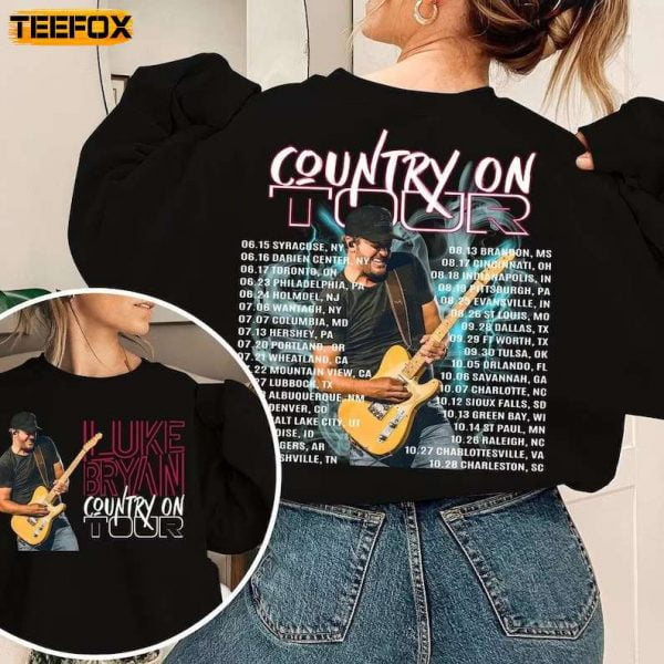 Luke Bryan Country On Tour 2023 Double Sided T Shirt