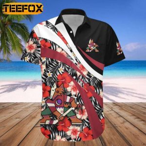 Arizona Coyotes Hibiscus Hawaiian Shirt