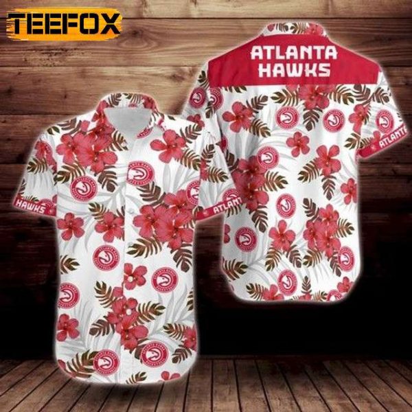 Atlanta Hawks Tropical Flower White Hawaiian Shirt