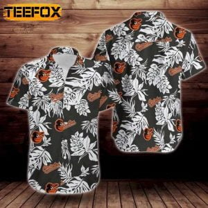 Baltimore Orioles Tropical Flower Hawaiian Shirt