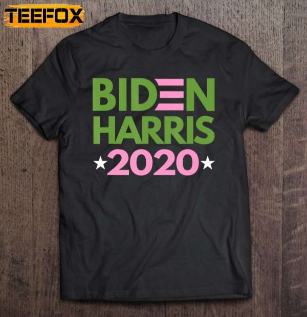 Biden Harris 2020 Pink Green Democrat Liberal Short Sleeve T Shirt