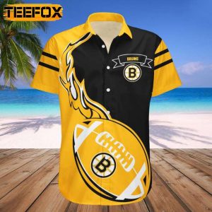 Boston Bruins Flame Ball Hawaiian Shirt